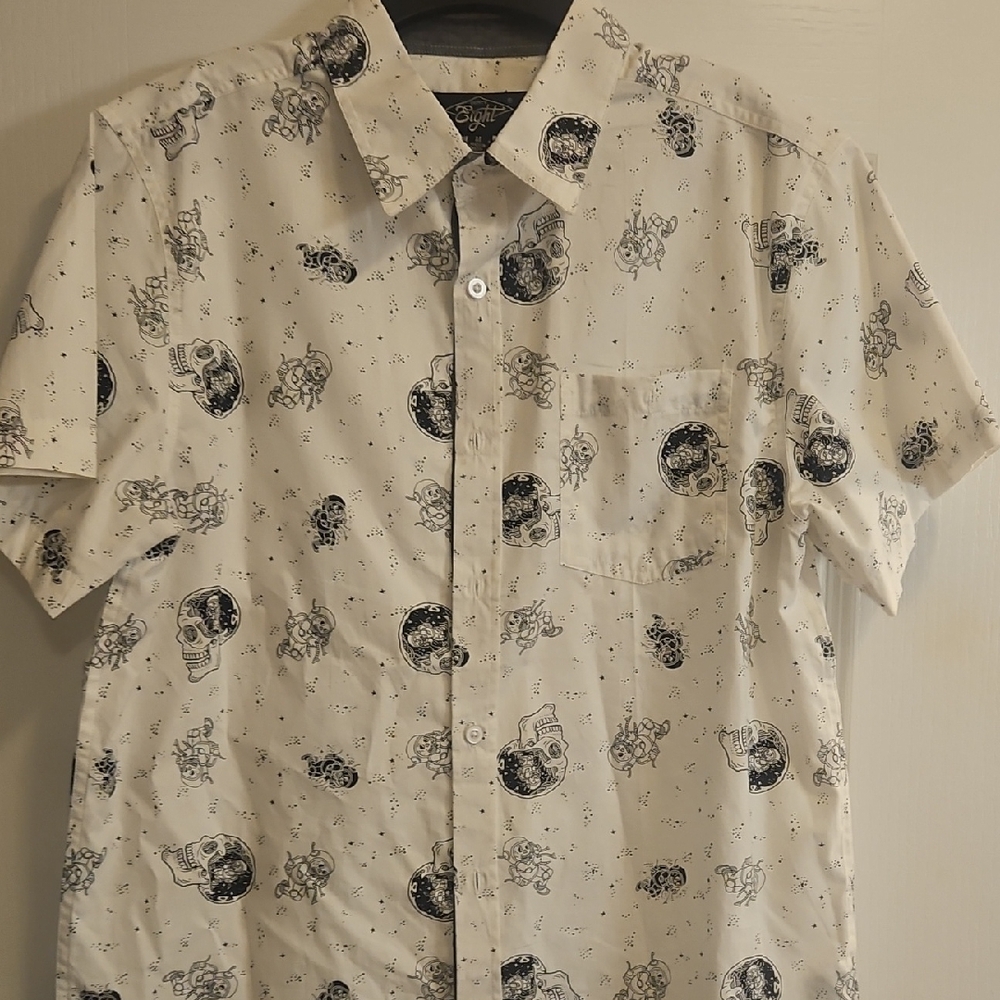 Men's White Graphic Print Shirt